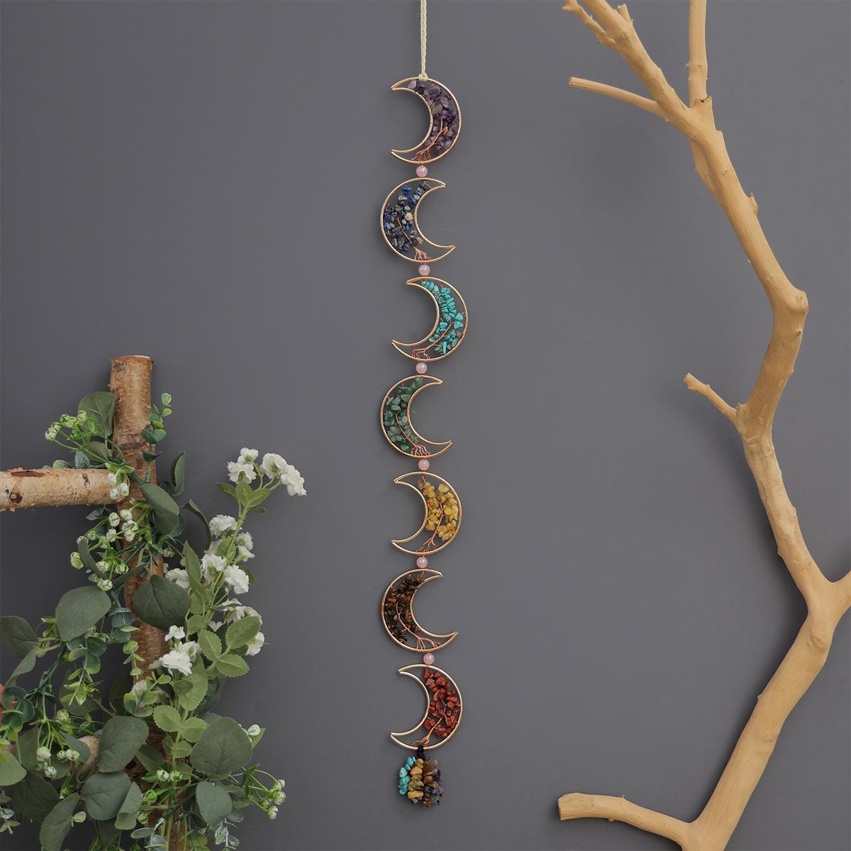 Seven Chakra Dream Catcher, Handmade Tree of Life Design Boho Interior Indoor Outdoor Hanging Decoration, Decorative Wall Art, Unique Artwork, Festive Ornament, Holiday Decor, Tree of Life Motif, Birthday Gift for Boys Girls