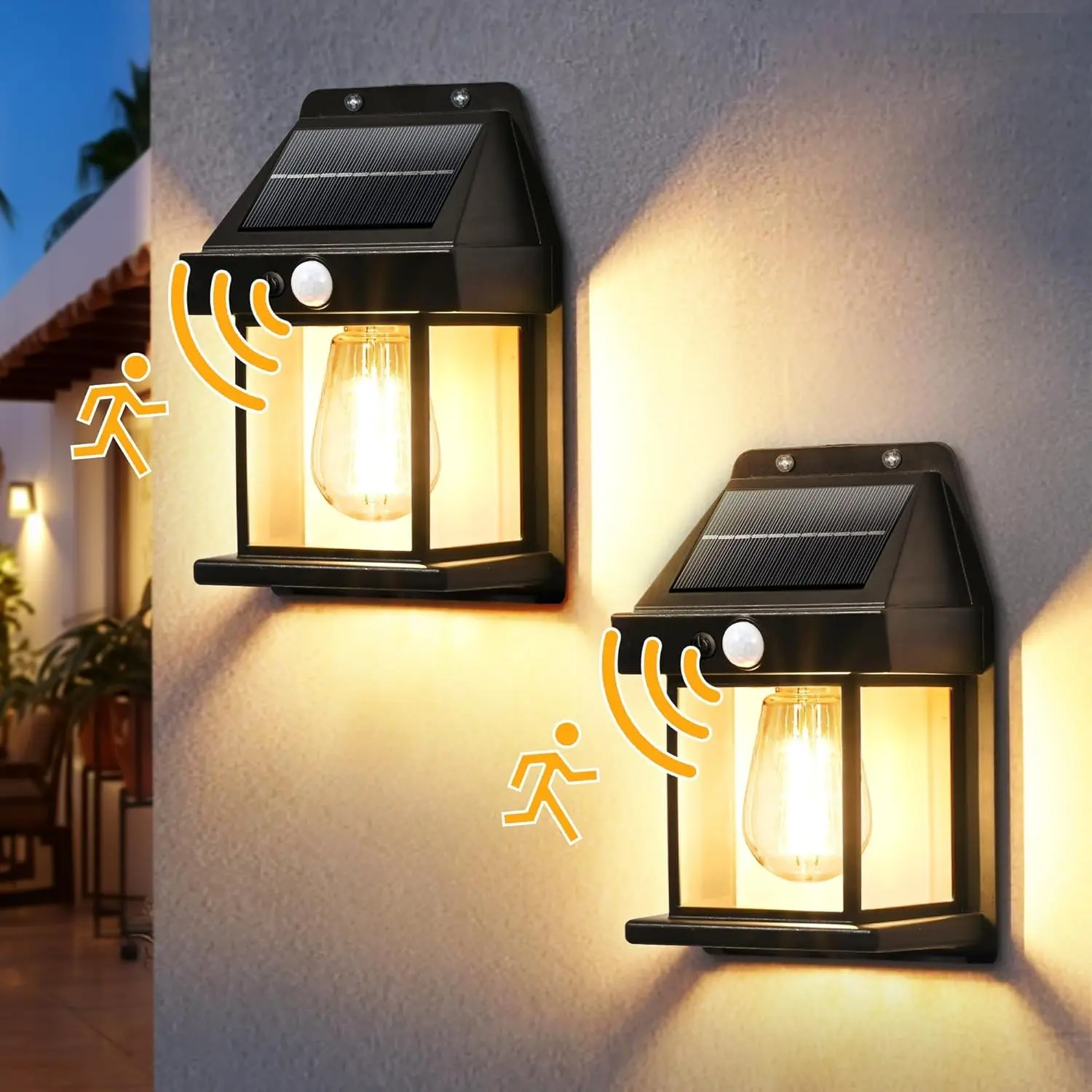 Solar Security Light for Outdoor Use, Wide Angle Motion Sensor Lamp, Waterproof Solar Wall Light, Durable LED Light for Garden, Fence, Door, Courtyard, Garage, Sidewalk, Back-To-School Supplies
