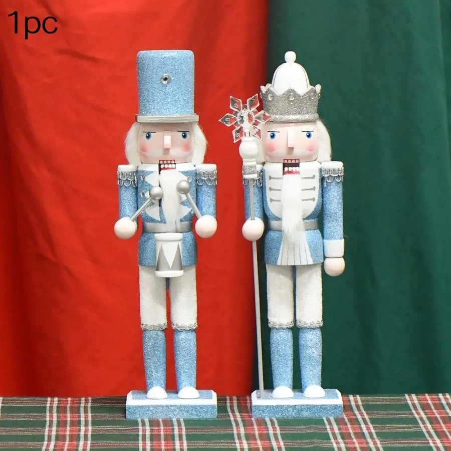 Wooden Nutcracker King Puppet Ornament, Handcrafted Wooden Craft, Cartoon Christmas Decoration, Perfect Gift for Holidays