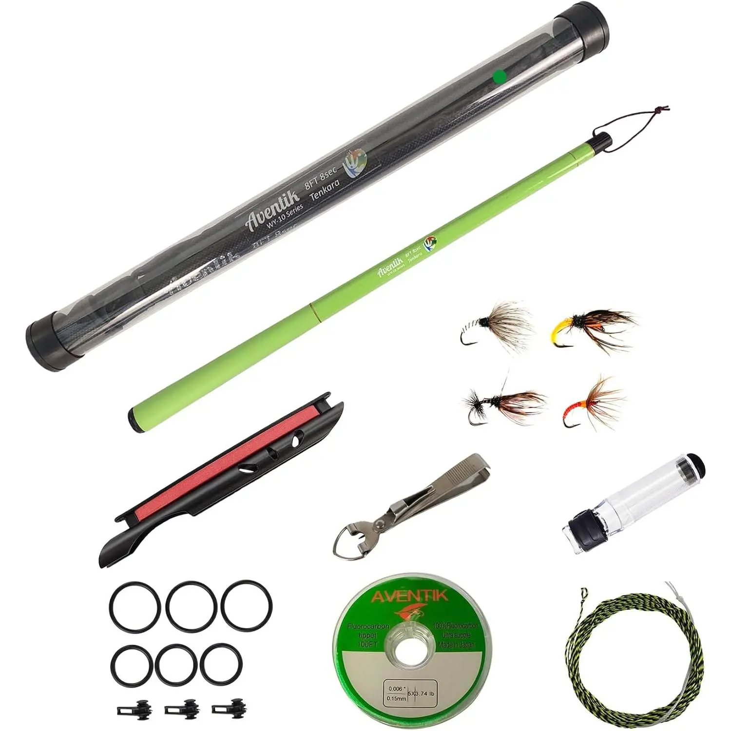 Aventik FreshStart Tenkara Rod in 7ft/8ft,Action 7:3 Complete Beginner Tenkara Rod Kit, 24T Carbon Fiber, Easy to Cast Flexible Durable Lightweight and Compact