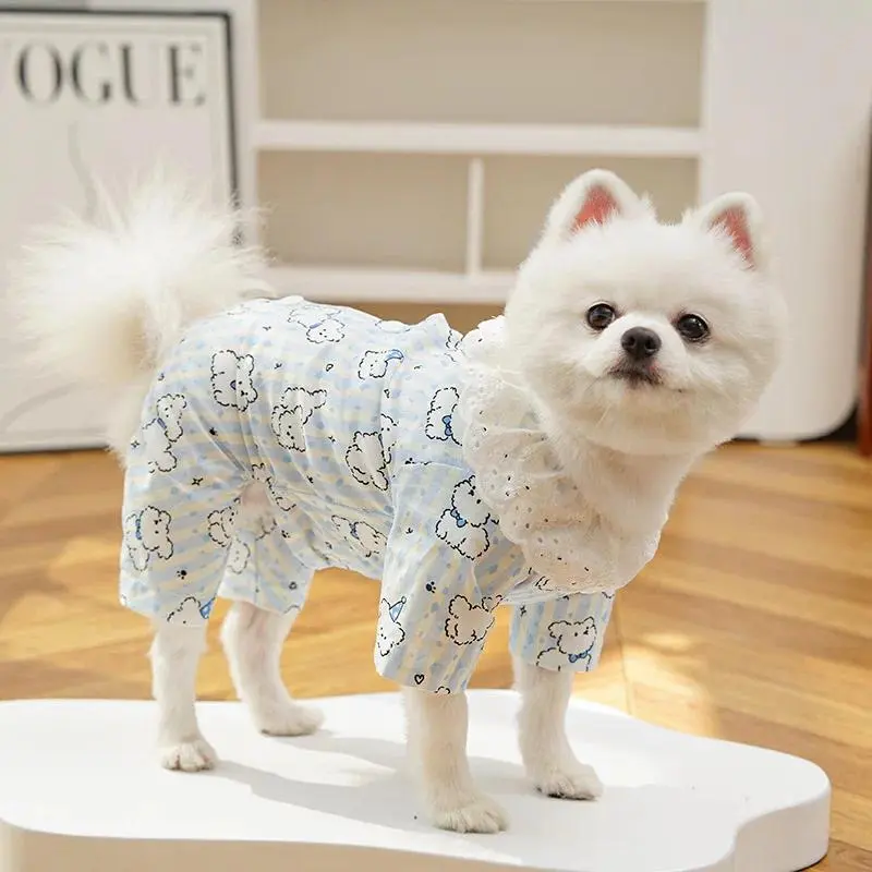 Lightweight Spring/Summer Clothing for Dogs: Pet Homewear, Air-Conditioning Suits, Anti-Shedding Outdoor Suits, and Cotton Belly
