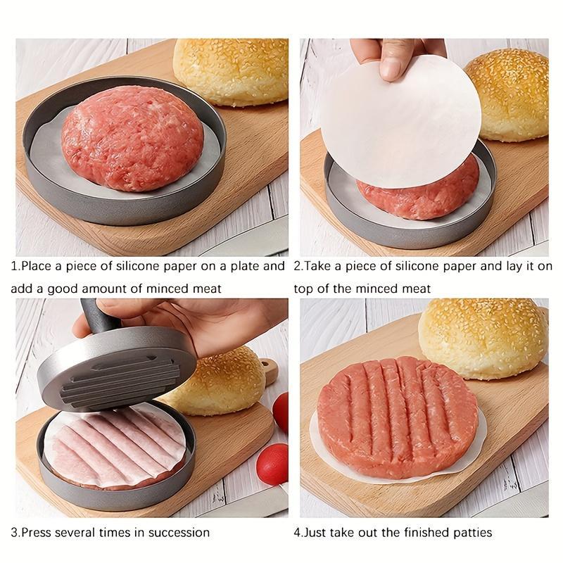 Non-stick Burger Press, 1 Count Meat Cheese Vegetable Burger Press with Handle, Meat Press for Grilling, Kitchen Tool, Cooking, Kitchen Utensils & Gadgets, Kitchenware