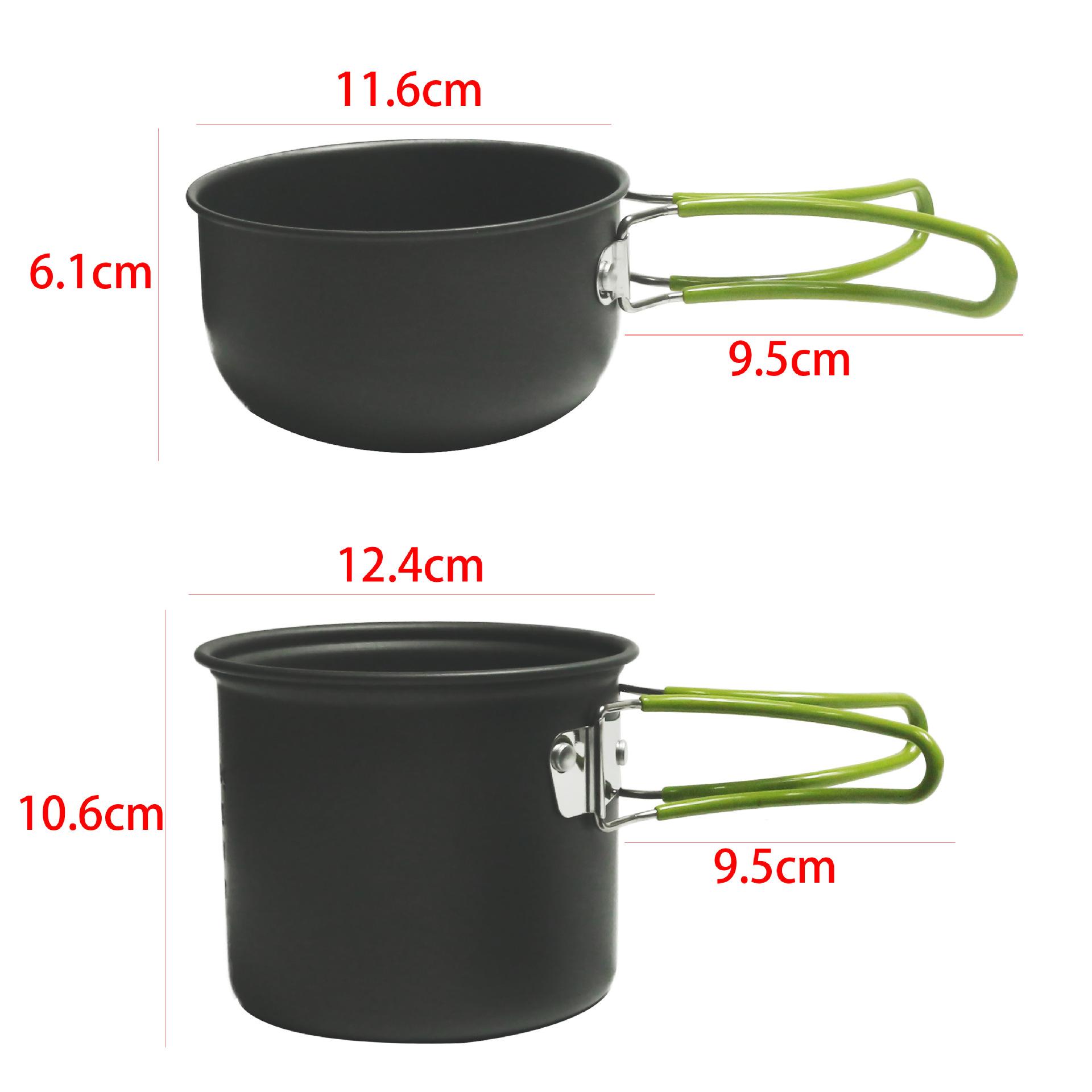 Portable Camping Cookware Set for 1-2 Person, Lightweight Non-Stick Camping Pot & Pan Set with Camping Utensils for Backpacking, Hiking, and Picnic