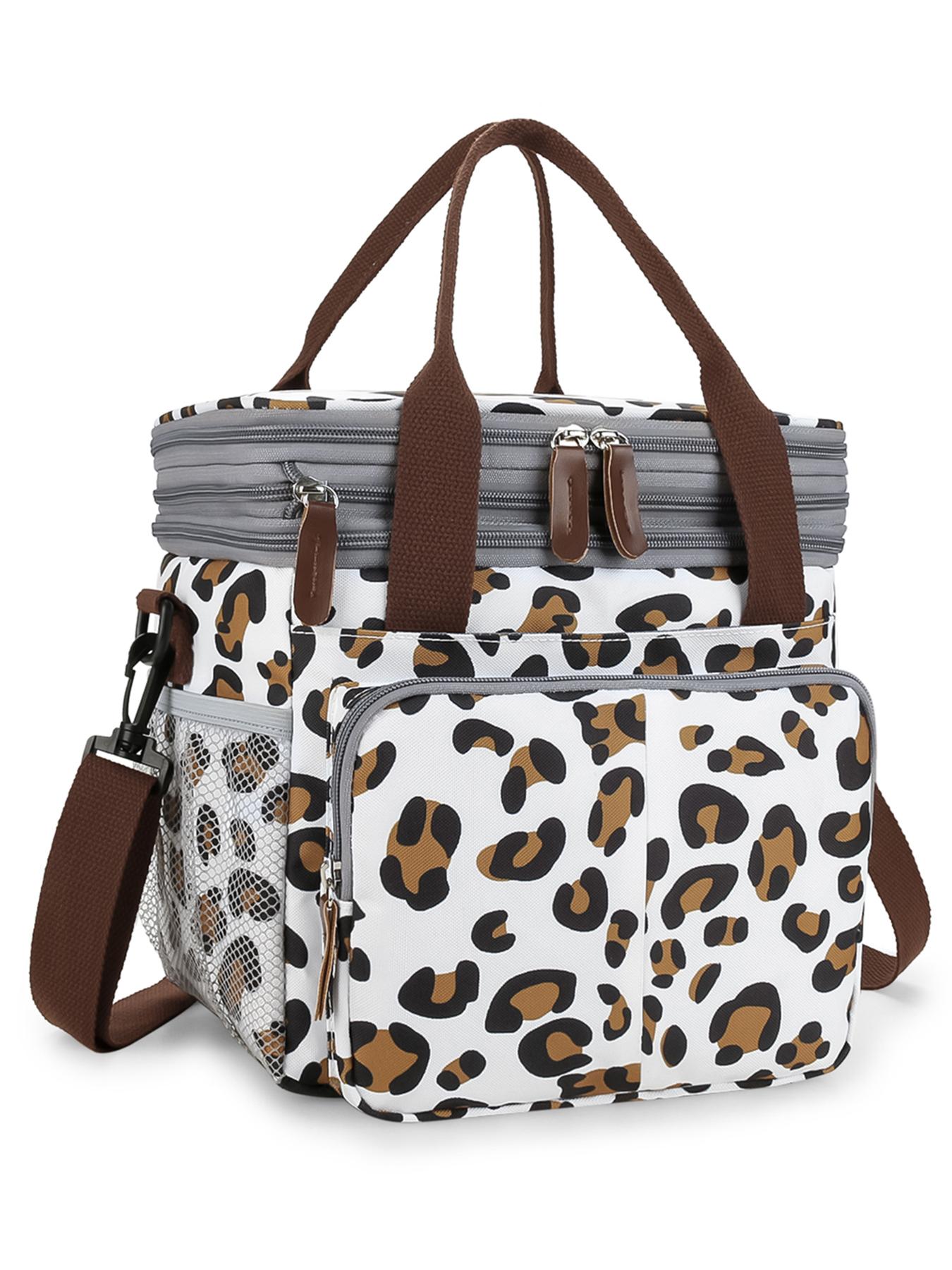 Fashionable All Over Print Lunch Bag,  Lunch Bag for Women, Summer Large Capacity Waterproof Lunch Bag with Adjustable Strap & Pocket, Lunch Box Cooler Bag for Outdoor As Gift for Fall 2024, Fall Outfits, Fall Freshness
