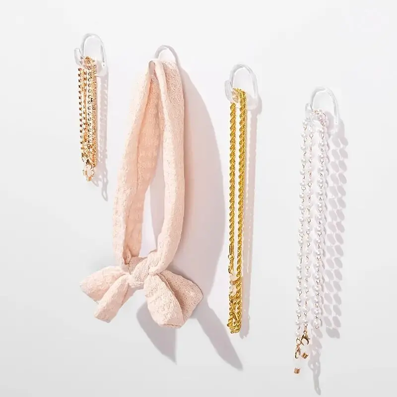 4pcs/12pcs Transparent No-Drill Strong Adhesive Hooks, Antler Design, Rust-Proof Plastic Material, Suitable for Bathroom, Home Environment, Hanging Towels, Keys, Jewelry, Etc. Fashion Wall Multifunctional Hooks, Strong Practicality, Utility Hooks