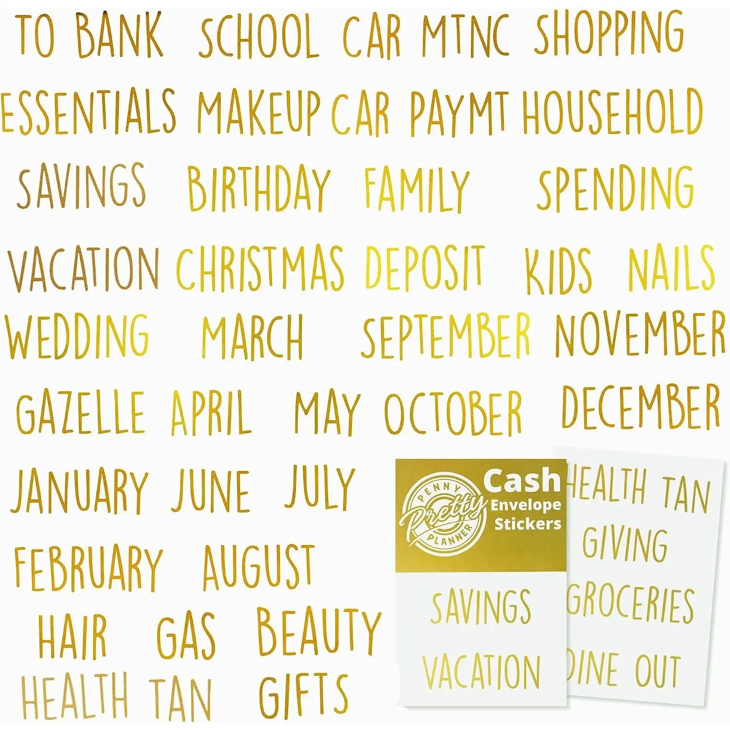 Budget Binder Stickers - 70 count  Financial Management Labels for  Envelopes, Planners