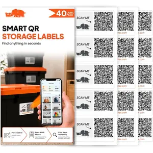 QR Code Labels for Storage Bins - 40  QR Code Stickers, Scannable QR Labels for Tote Bins, Moving Box Labels,  Organization, Packing Supplies & Inventory