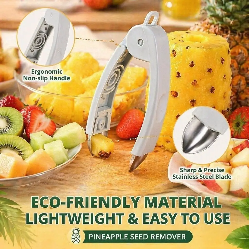 1-piece/2-piece/assorted-colour sets of stainless steel pineapple and strawberry corers and seed removers with ergonomic handles – heavy-duty kitchen tools suitable for fresh pineapples, strawberries, kiwis, apples and melons – durable metal fruit prepara