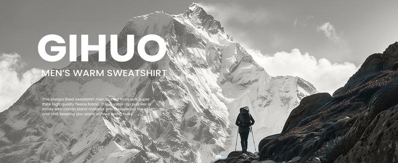 Gihuo Men's Quarter Zipper Fleece Sherpa Lined Sweatshirt Winter Warm Thick Fashion Pullover Tops Loungewear Gifts Long Sleeve Streetwear Machine Washable Beige Hoodie