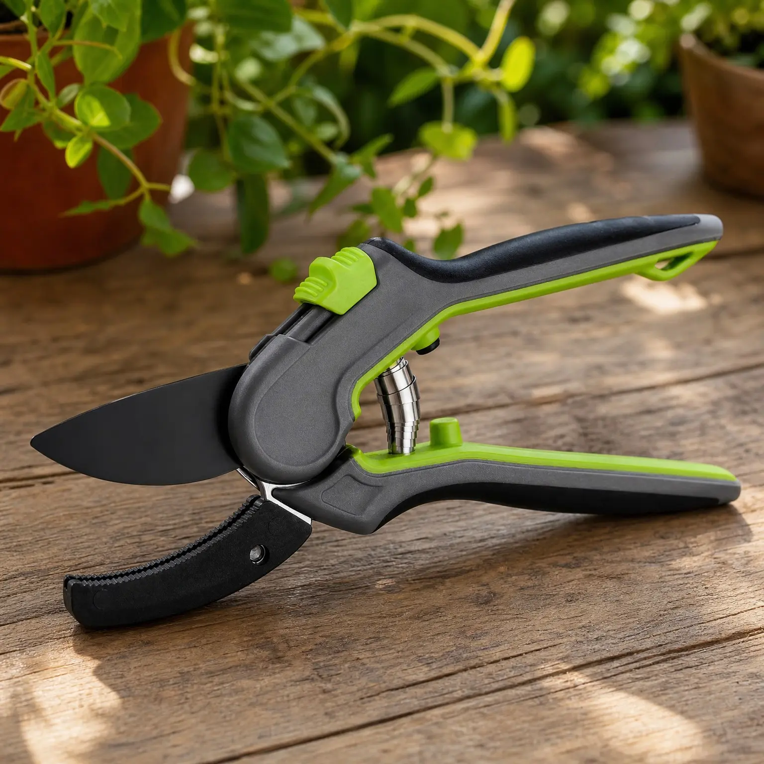 8" Anvil Pruning Shears, Garden Clippers with SK5 Steel Blades, Professional Hand Pruners with Ergonomic Handle, Sharp Stainless Steel Garden Trimming Scissors for Branch, Plant, Fruit & Flower