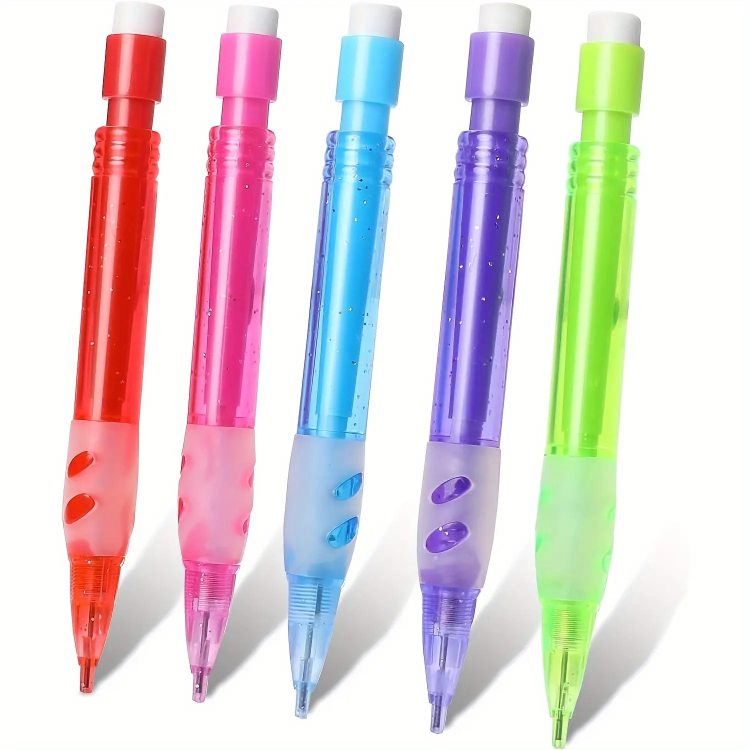 5pcs Mini Mechanical Pencils - Cool Pencils - 0.7Mm Automatic Pencils - Mini Erasers Mini Pens Stationery Supplies for Home, Office, School Supplies, Writing, Drawing, Drafting