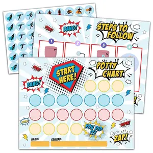 Potty Training Sticker Chart for Toddlers Boys Girls, 20 Potty Training Chart with 432 Stickers & 1 Routine Card - B12