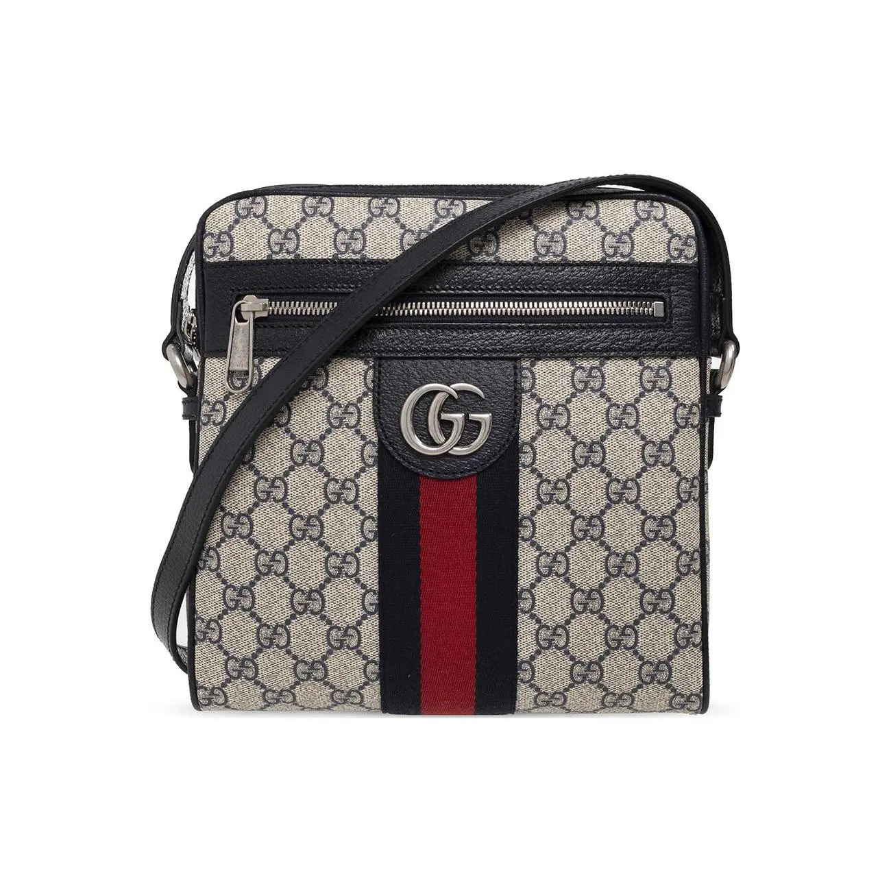 Gucci Ophidia Distressed GG Canvas and Leather Crossbody Bag for Men – Beige and Blue