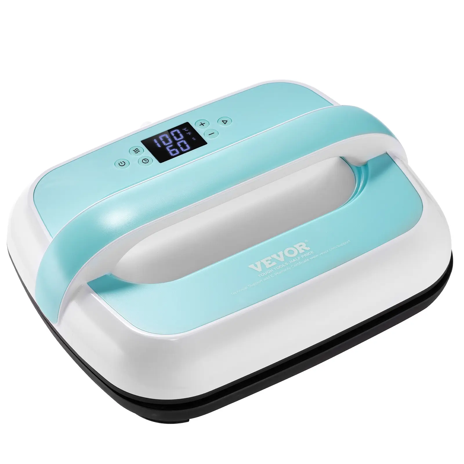 【DealsForYouDays】VEVOR Heat Press Machine, 12x 10 inches Portable Heat Press, Dual-Tube Even Heating, Heat Transfer Machine with Precise Temp Control and Auto-Off, Sublimation Machine for T-shirts/Bags, Green+White