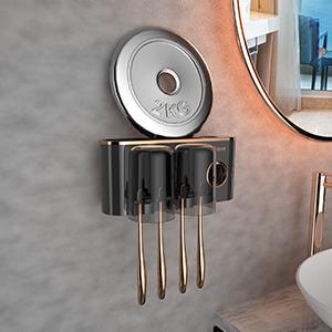 Toothbrush Holders Bathroom Accessories with Toothpaste Dispenser, 2 Cups Toothbrush Holder Wall Mounted Bathroom Decor