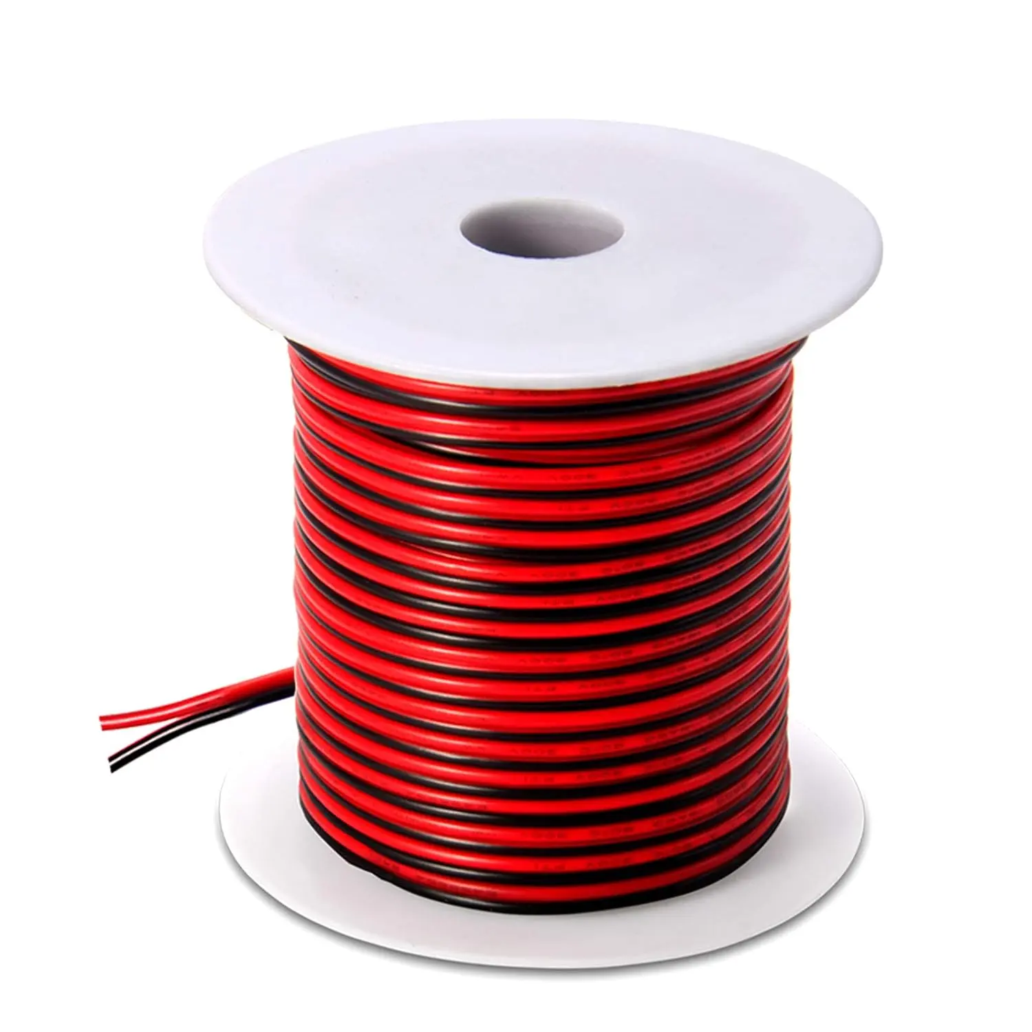 100FT 18 AWG Gauge Electrical Wire, DC 12V Hookup Red Black Copper Stranded Auto 2 Cord, Flexible Extension  with Spool for LED Ribbon Lamp Light or Low  Products by