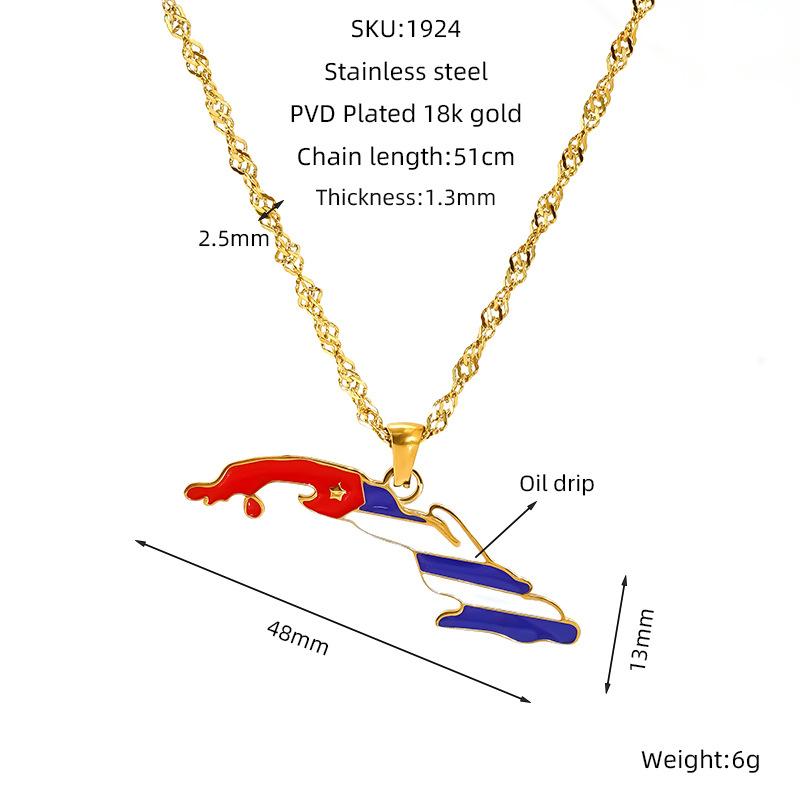 Various Countries Map Pendant Necklace Jewelry, Stainless Steel Necklace