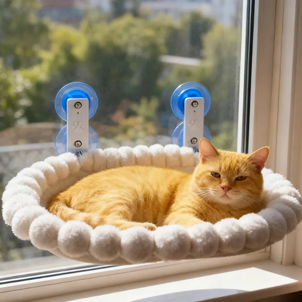 Cat Hammock for Cats Up to 20kg, Winter Warmth, Strong Suction Cups, Window Hanging Bed, Easy Installation, Removable, Home