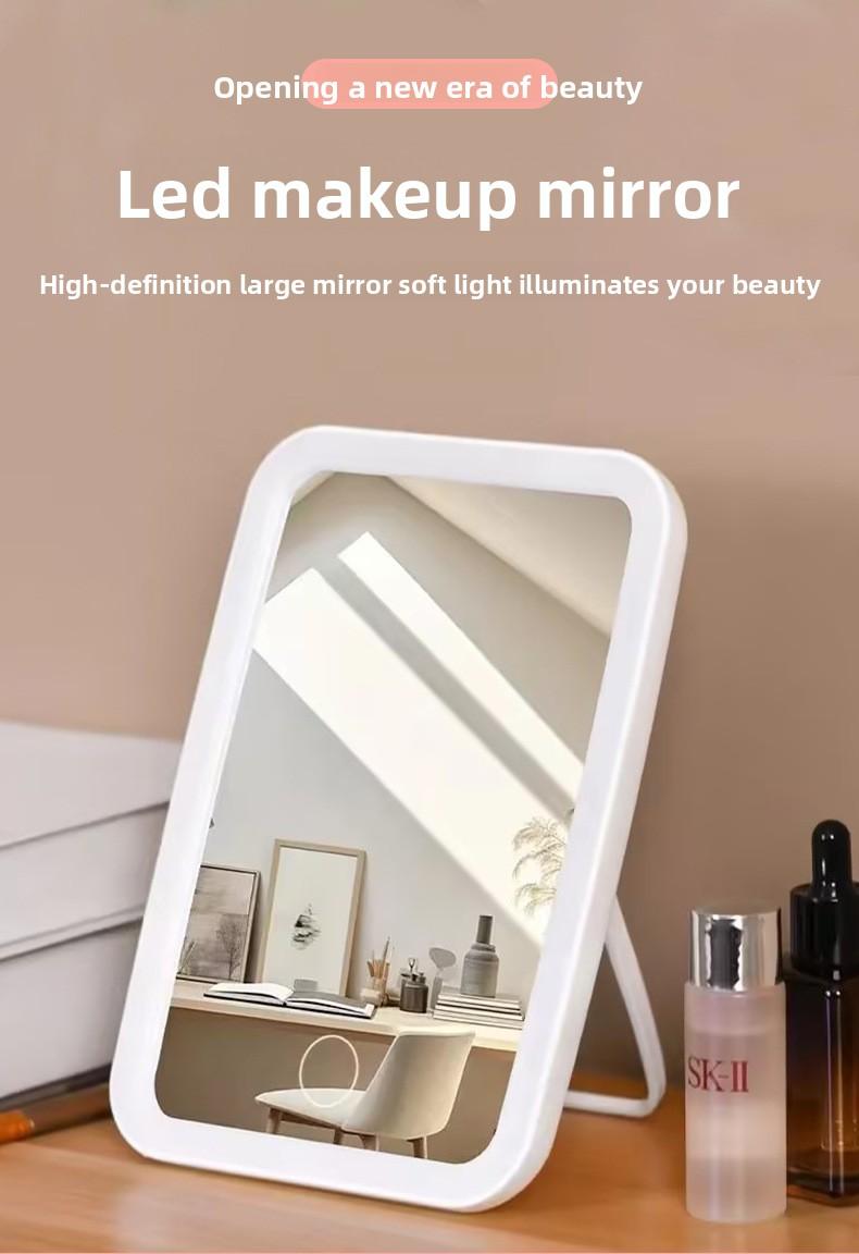 LED Makeup Mirror - Desktop Vanity Mirror with Lights, Foldable, Portable, and Travel-Friendly - Home Beauty and Fill-Light Mirror