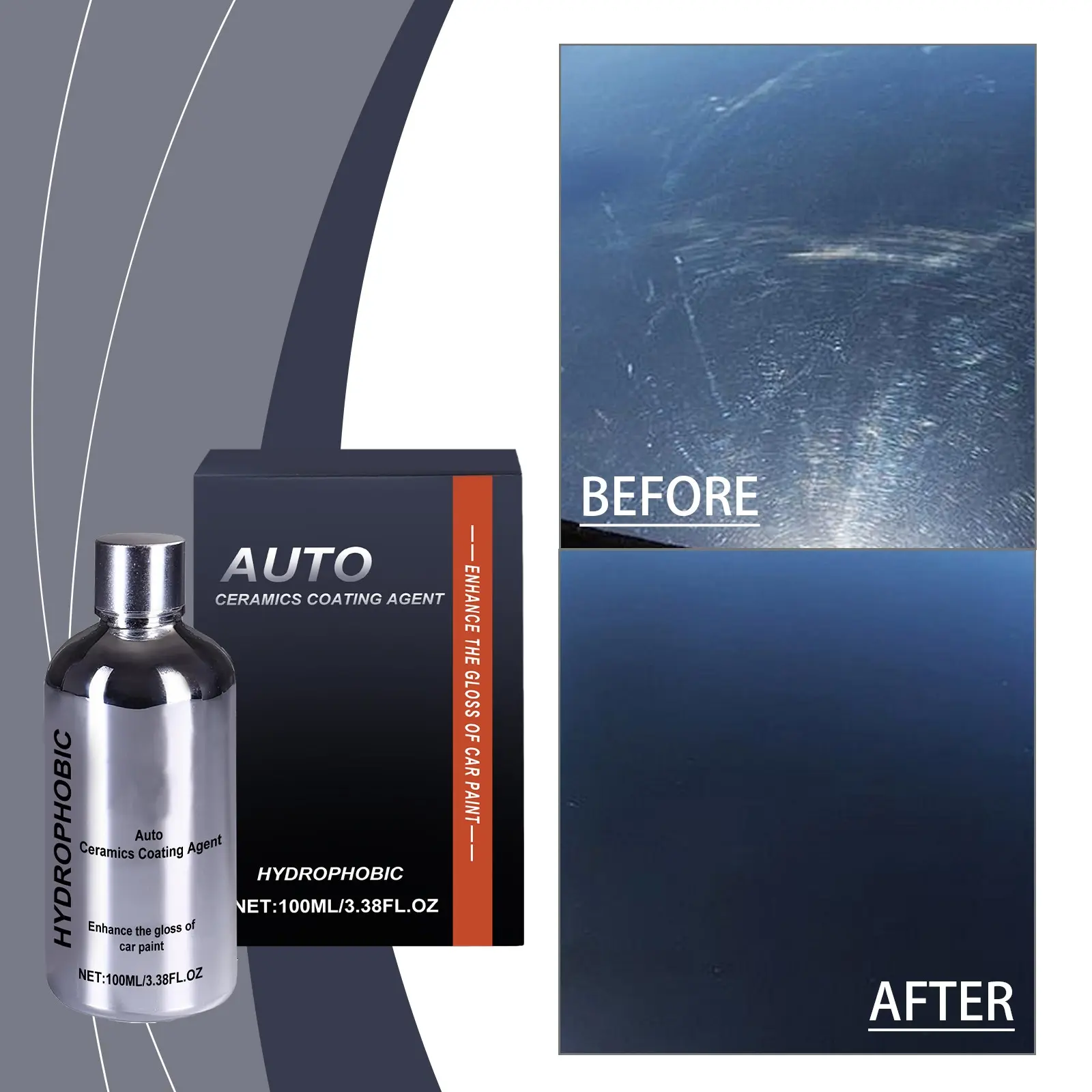 Car Ceramic Coating Agent, Enhances Body Gloss, Rust Protection, Nano Coating Spray, Daily Car Surface Protection, Easy Application, Technology
