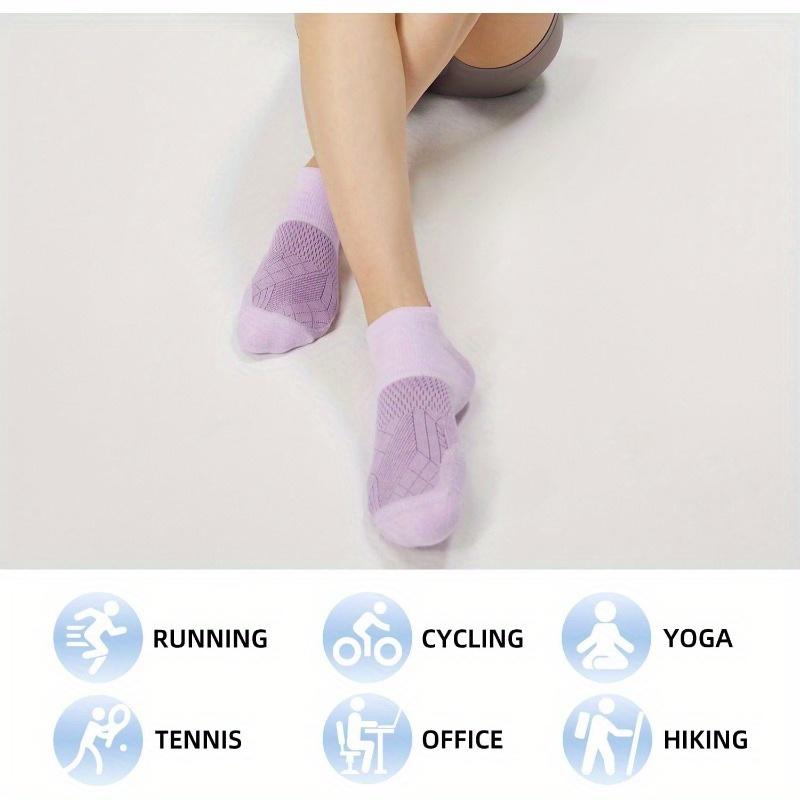 [5 Pairs Athletic Socks] 5 Pairs Women's Ankle Athletic Socks |     Cushioned, Breathable Polyester, Low Cut Tab |     All-Season Sports Socks for Running and Activities