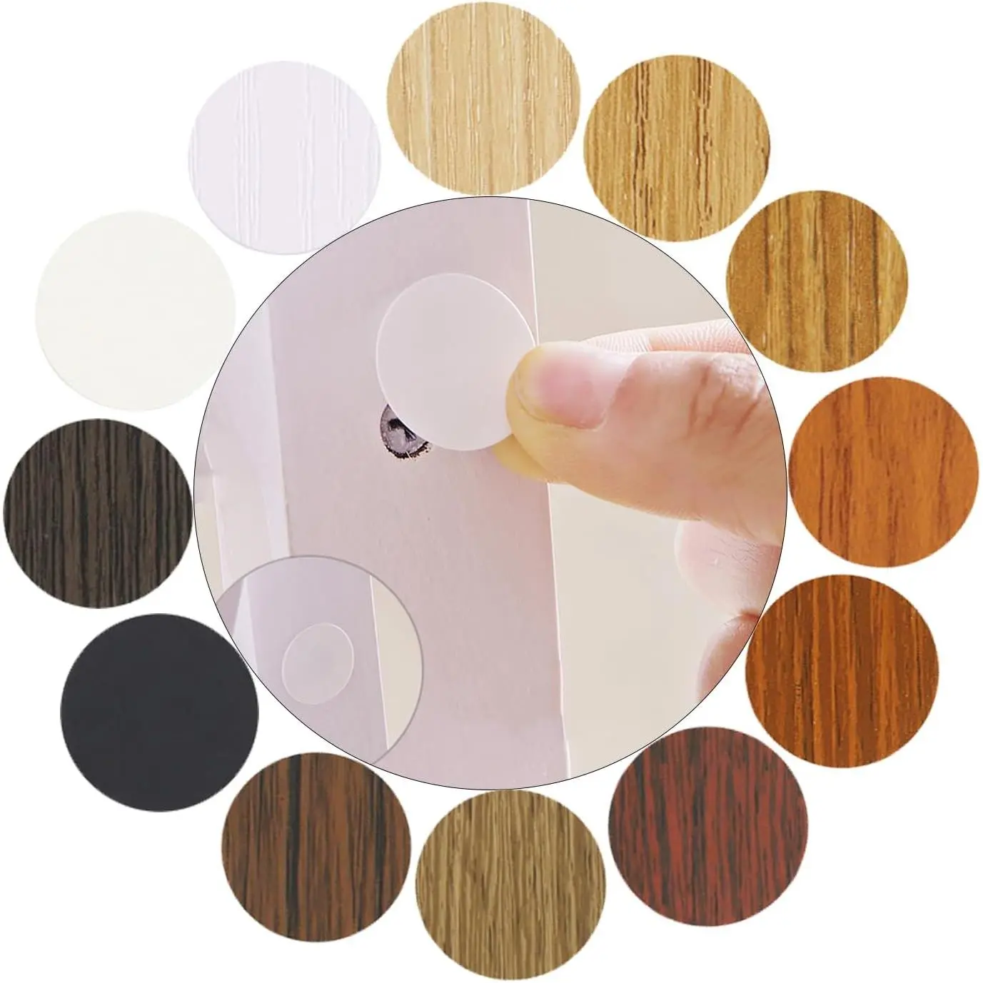 Screw Hole Cover Stickers,12 Colors  Textured Peel and Stick Screw Covers, 21mm Dia PVC Self Adhesive, Cover Caps for Wall Cabinets Desk  Furniture Hole Repair