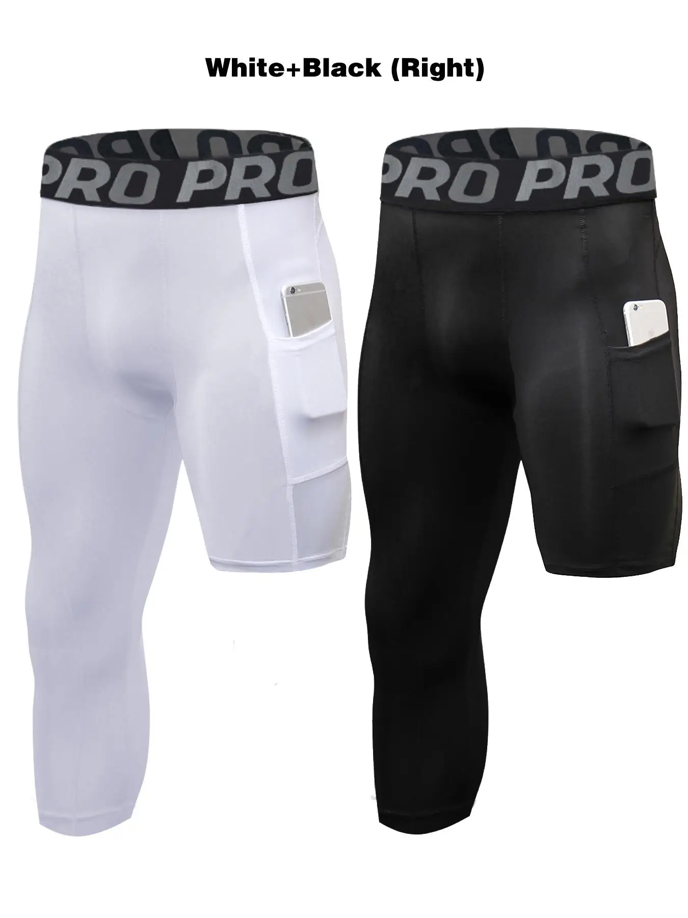 Men's Letter Tape Pocket Sports Leggings, Sporty Breathable Comfortable Leggings for Basketball, Men Sport & Outdoor Clothing