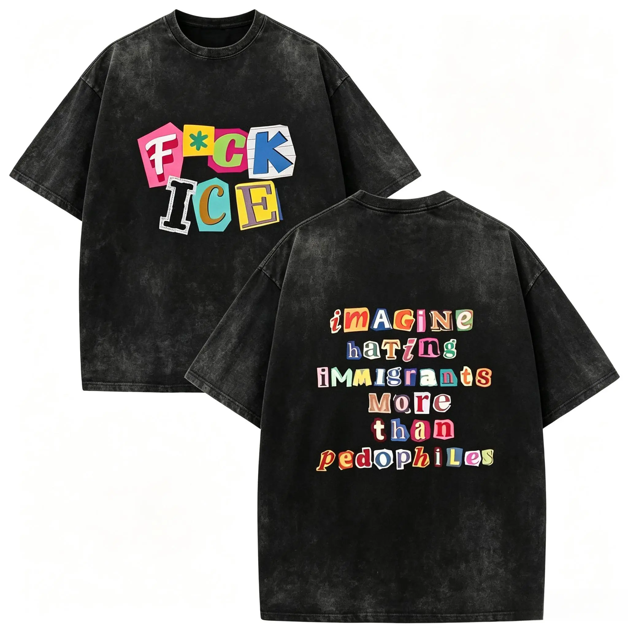 ✊   Vintage Washed Anti ICE Magazine Letters Unisex Tee |     Cotton Double-Sided Short Sleeve, No One Is Illegal On Stolen Land ICE OUT #   AbolishIce #   IceOut #   HumanRights #   DoubleSidedTee #   NoOneIsIllegal #   TikTokMadeMeBuyIt #   TikTokSho
