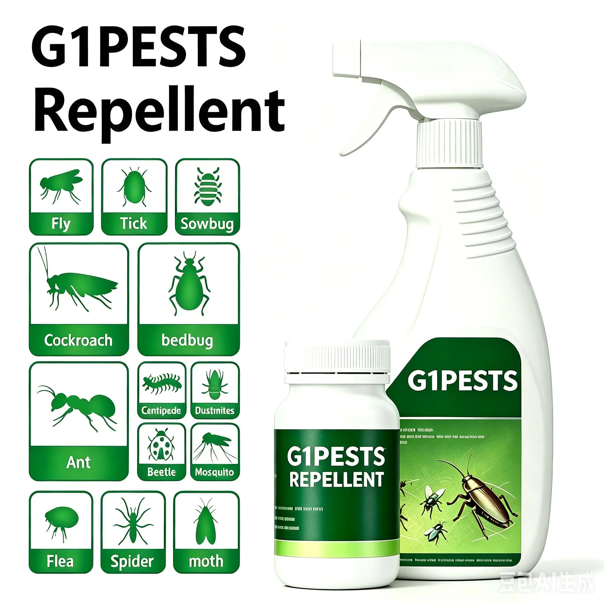 Pet & Family Friendly Pest Prevention Kit - Ants Killer Indoor, Cockroach Solution, Bedbug Insect Spray Mix, Spider Repellent, 40+ Common Pests Control, Indoor-Outdoor Use, Makes 1 Gal Usable Solution
