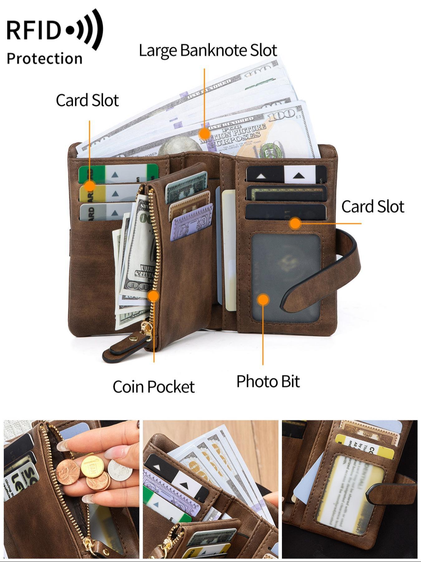 Women's Fashionable Solid Color Zipper Short Wallet, Casual Versatile Handheld Coin Purse, Trendy All-match Designer Wallet for Daily Use, Commuter Purse