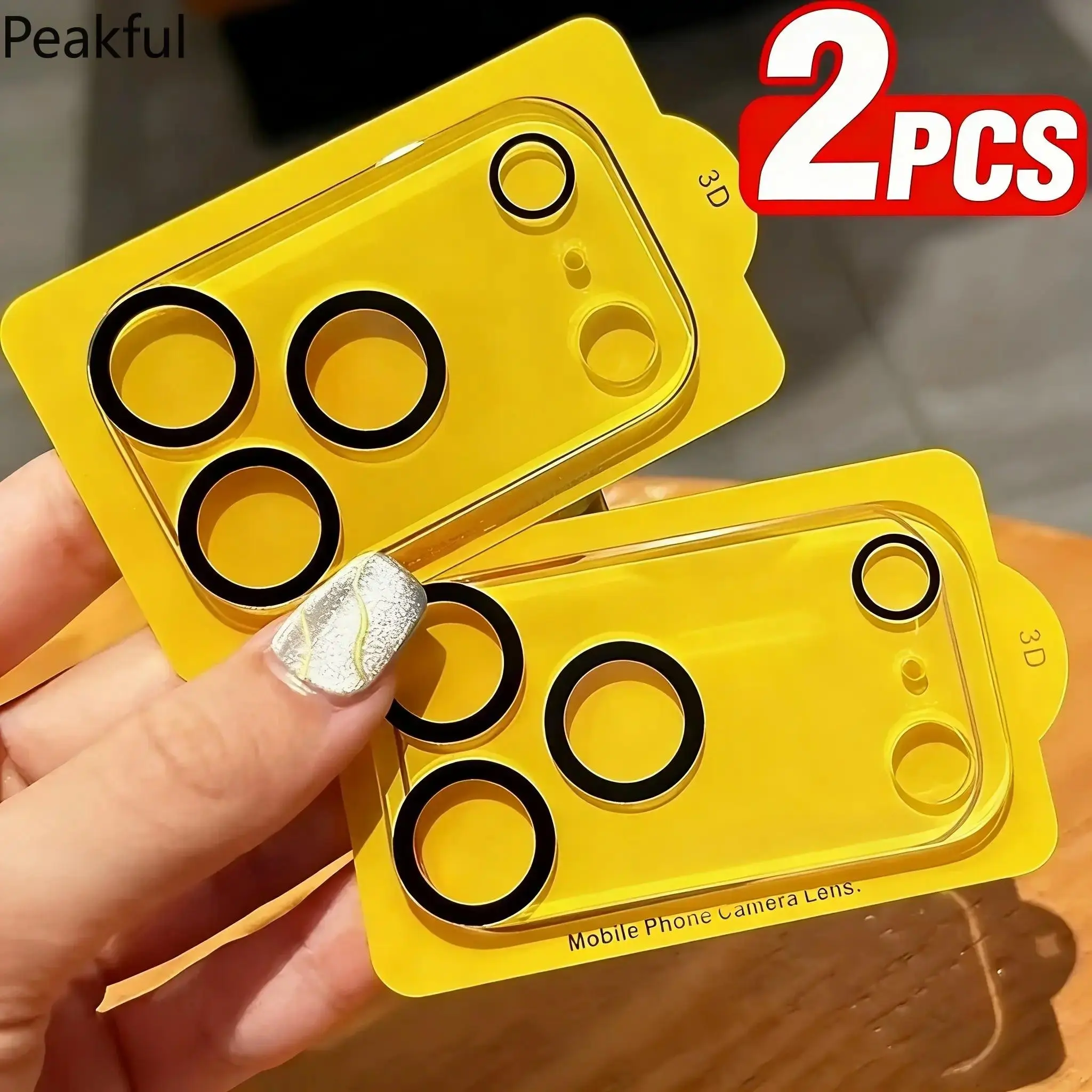 2-Pack 9H Tempered Glass Camera Lens Protector for iPhone 17 Pro Max/16 Pro Max/15/14/13/12/11, Scratch-Resistant HD Shield with Night Flash Support, Easy Install & Case Friendly Cellphone Accessory