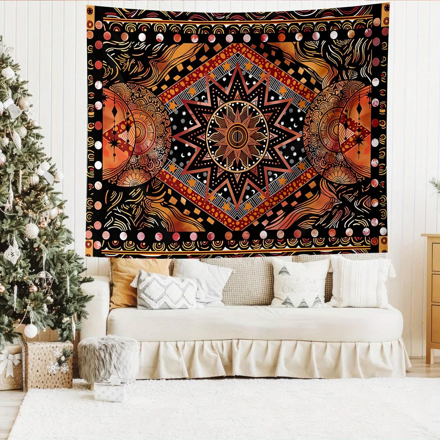 One large polyester Bohemian mandala tapestry wall piece, featuring a vibrant ethnic design, is suitable for decorating living rooms and bedrooms. funny tapestry durable man One large polyester Bohemian mandala tapestry wall piece, featuring a vibrant ethnic design, is suitable for decorating living rooms and bedrooms. funny tapestry durable man