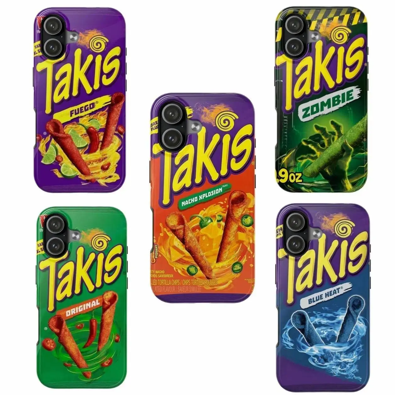 Takis Spicy Theme Silicone Phone Case - Durable Protection for Snack Lovers, Rolled Tortilla Chip Themed, Compatible with iPhone 11-17 Pro Max/Plus & Samsung Galaxy S23-25 Devices, Rolled Chip