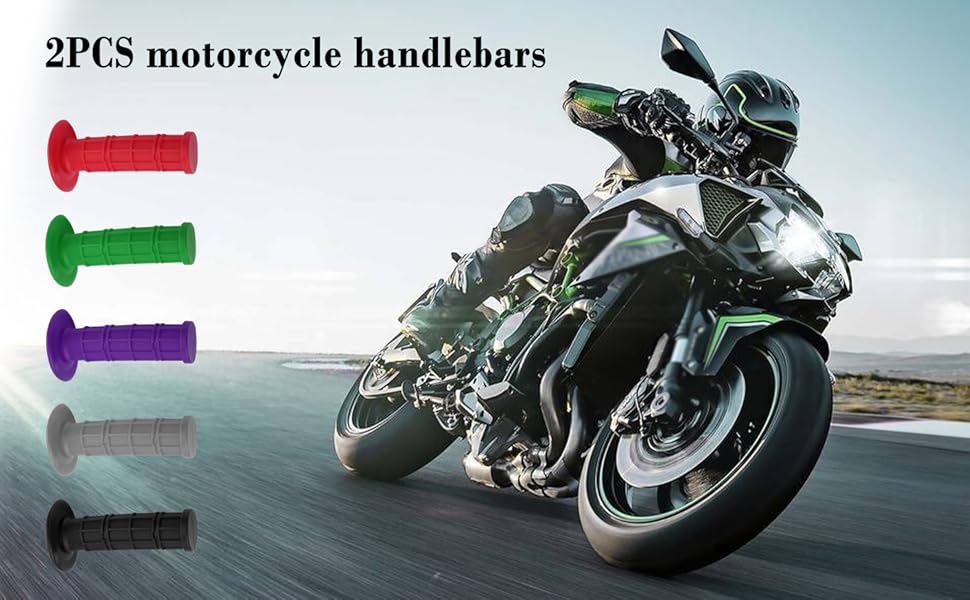 THE WELL KEPT 2PCS Motorcycle Grips,Anti-Slip Rubber Dirt Bike Grips with 7/8" Left & 1" Right Compatible with CRF KXF,Universal Motorcycle/Bike Handlebar Grips for Women & Men (Purple)