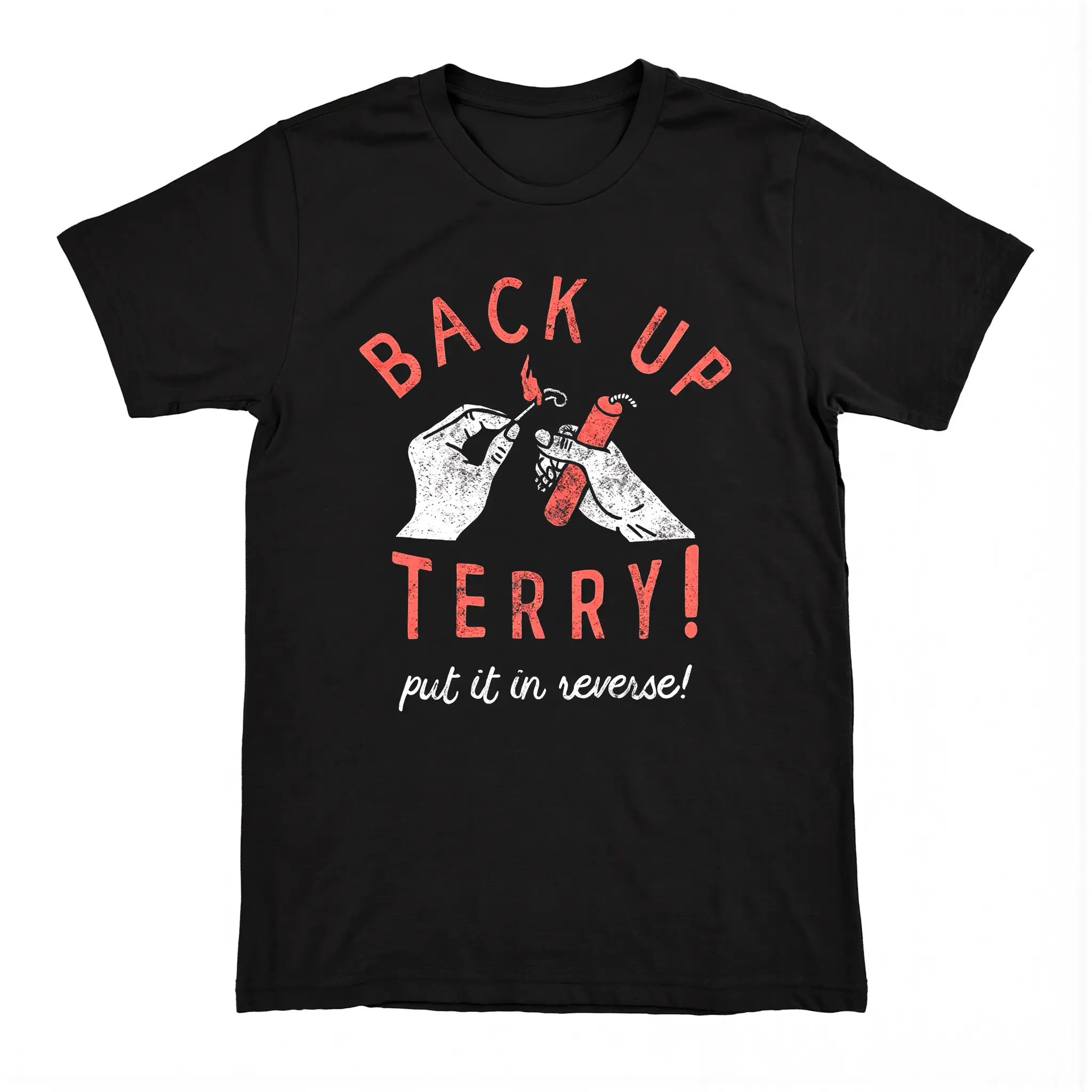 Mens Back Up Terry Put It In Reverse T Shirt Funny Fireworks Sarcastic Viral Video Fourth Of July Tee for Guys Mens Funny T Shirts Cool Vintage Fashion T-Shirt Gift Classic Menswear Patriotic Apparel