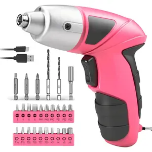 3.6V Cordless Electric Screwdriver Set with Interchangeable Bits, Green