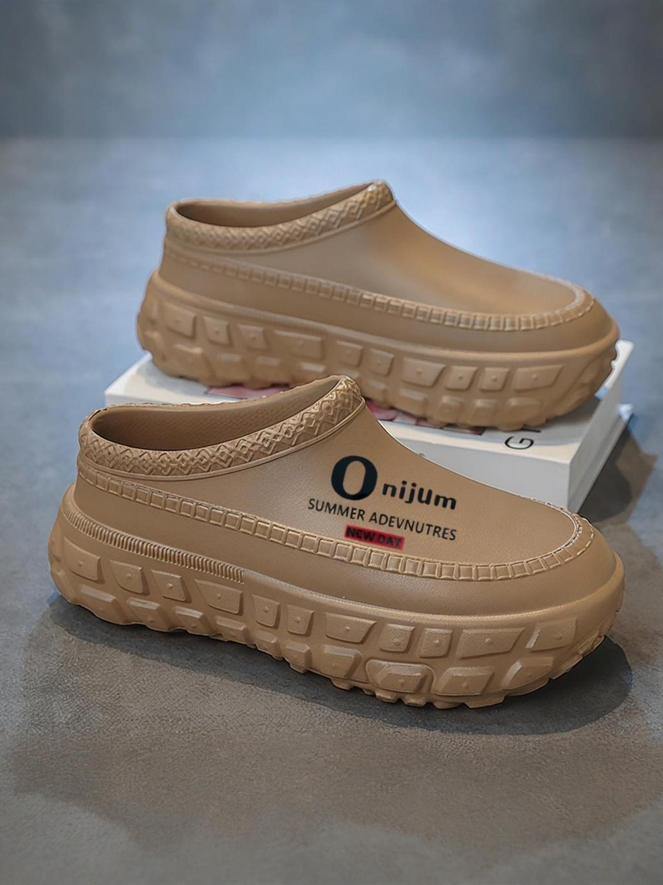 Unisex's Waterproof & Non-slip Platform Fashion Slippers, Lightweight Simple Slip on Shoes for Men & Women, Casual Comfortable Breathable Shoes for Daily Wear, Home Footwear