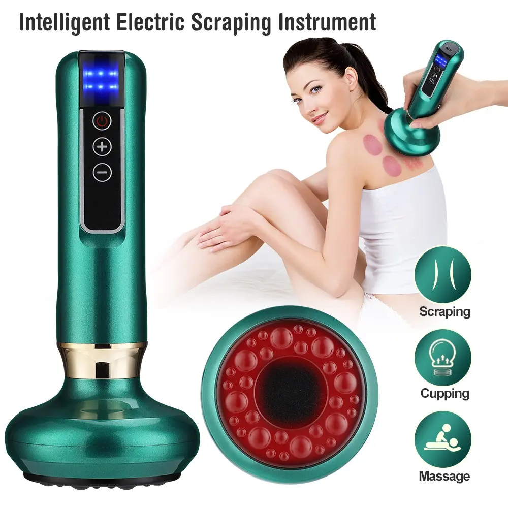 12-Stage Vacuum Cup Massager, Wireless Acupuncture Massage Tool, Heating Therapy Device, Body Cupping, Adjustable Suction, Screen Display, USB Charging Cable