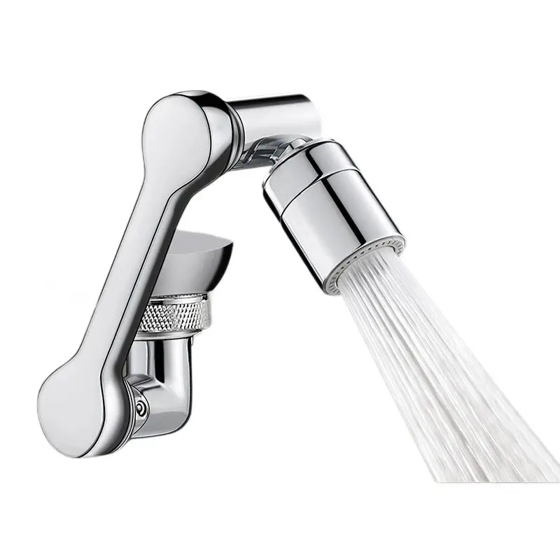 Universal Rotating Faucet Extender, Splash-Proof Water Saving Kitchen Sink Aerator, Adjustable Mechanical Arm Adapter, Tool-Free Installation