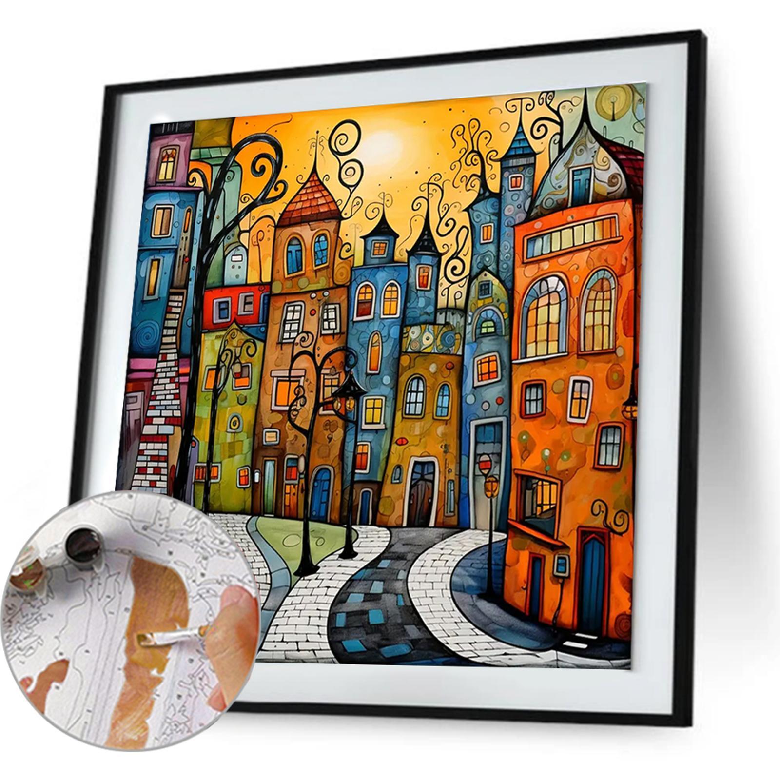 Paint By Numbers Kit On Canvas DIY Oil Art Street Home Picture Decor 40x40cm