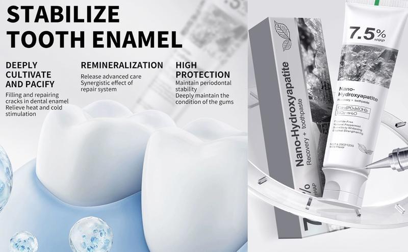 Hydroxyapatite Toothpaste,Fluoride-Free Formula,Gentle and Effective Formula,Fresh Mint,Oral Cleansing,toothpaste,toothpaste whitening Daily Sensitive