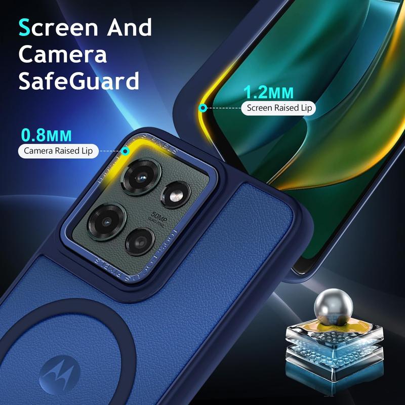Magnetic for Motorola Moto-G-Play 2026 & Moto G 2025/2026 Case, Blue | Compatible with MagSafe, Translucent Matte Scratch-Resistant Back, Military-Grade Protection Shockproof Slim Phone Cover