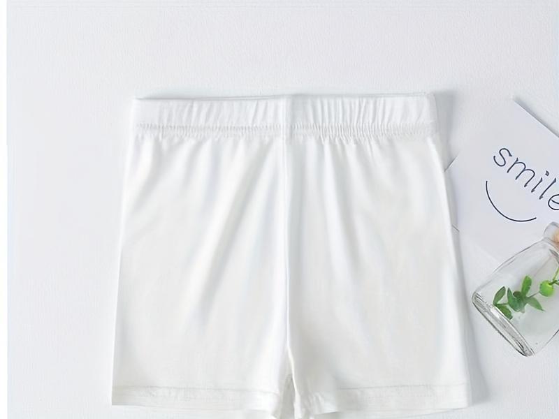 6-Pack Girls' Elastic Waist Cycling Shorts - Soft and comfortable, machine washable, suitable dancing, can be paired with dresses or casual play, solid black, slim-fit design, suitable teenagers, dancewear |