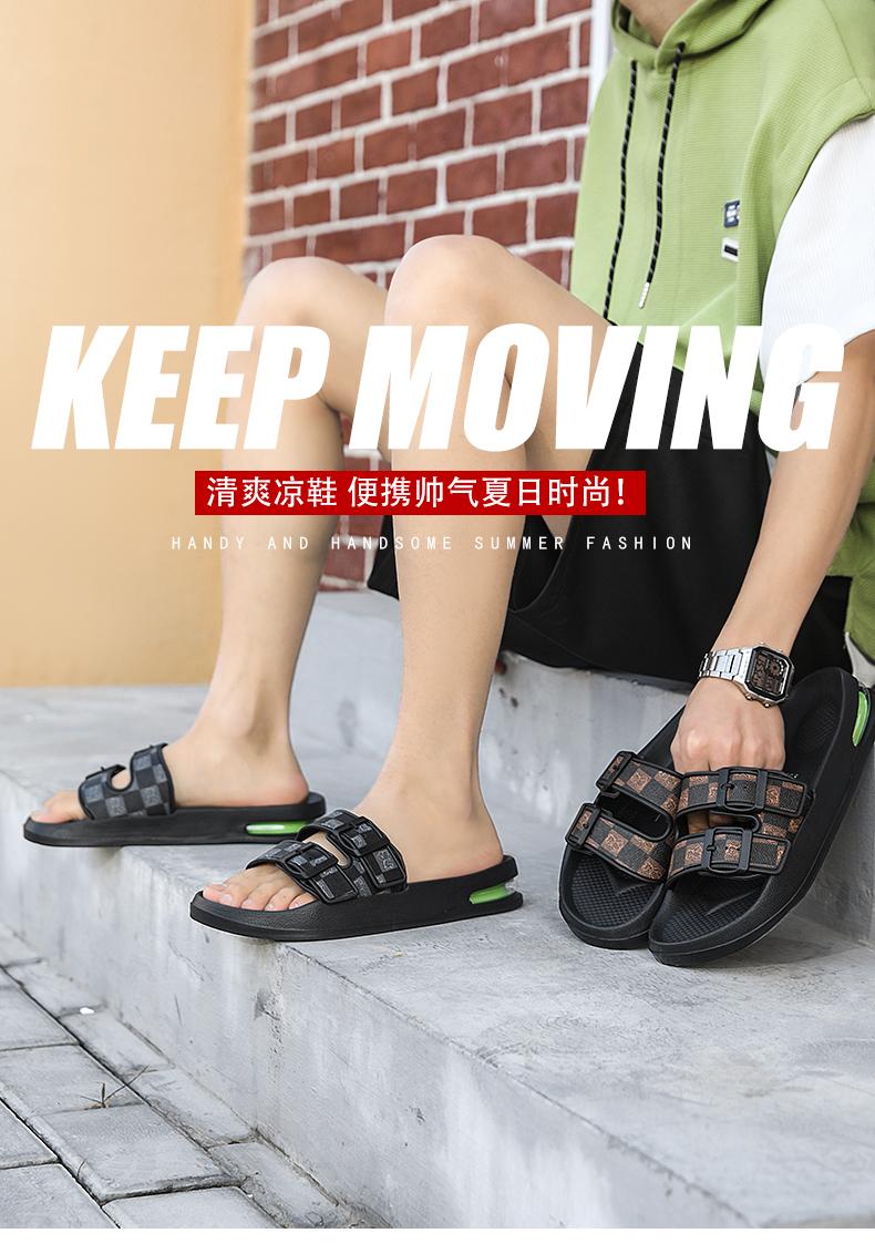 Fashion Slippers for Men 2026 Summer New Design Slides Luxury Leather Slipper Casual Beach Shoes with Air Cushion