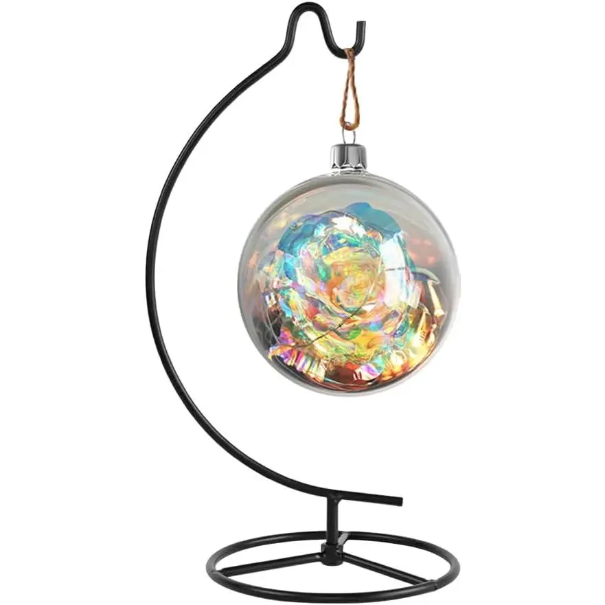 11 Inch Black Ornament Display Stand, Metal Ornament Hanger Stand, Sturdy Hook for  Glass Ball(6inch), Christmas Ornament, Air  Terrarium,  Ball,  Wedding Decoration (Metal Black)