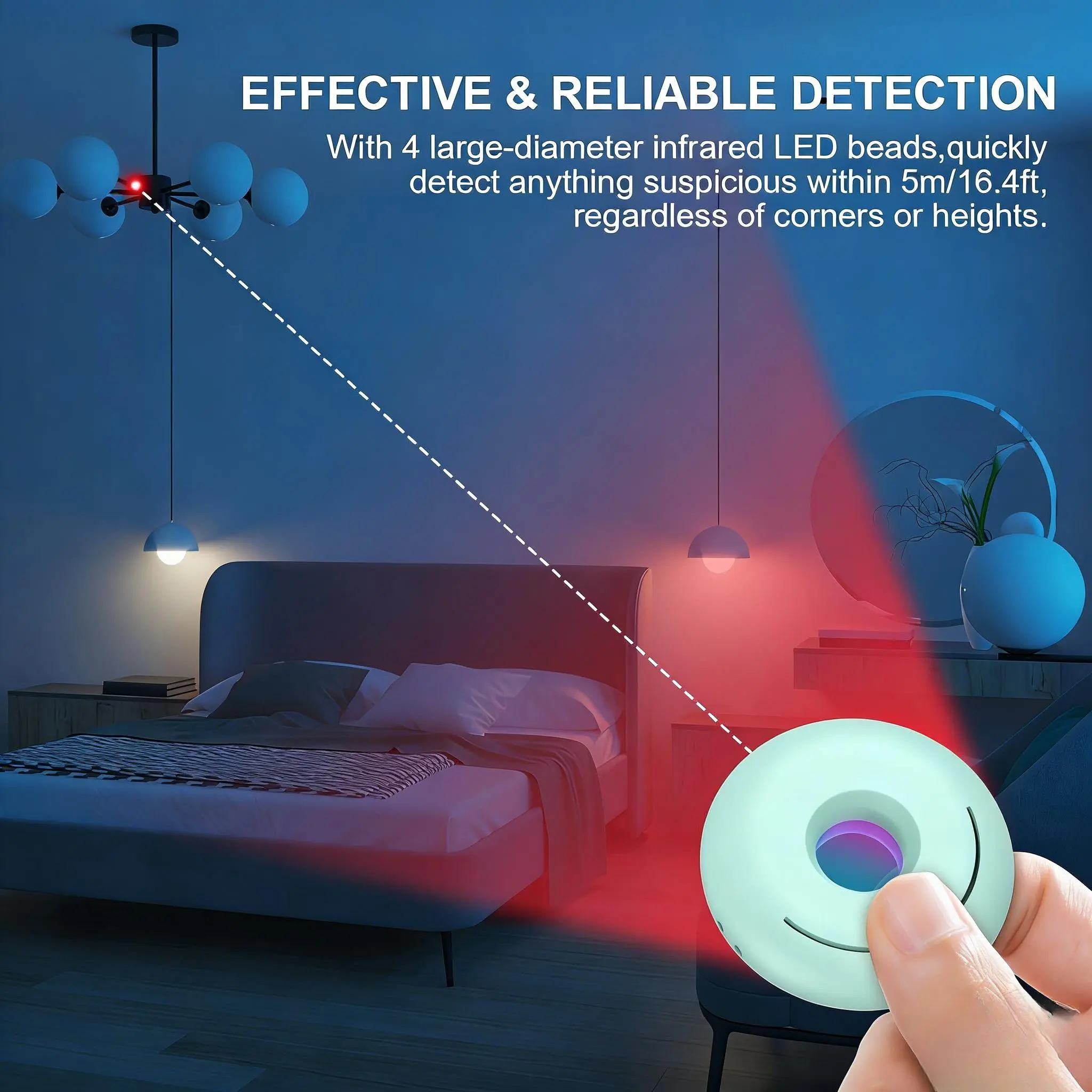1pc Hotel, locker room hidden camera detector, compact and portable rechargeable, a must-have travel, gifts for girlfriends and families