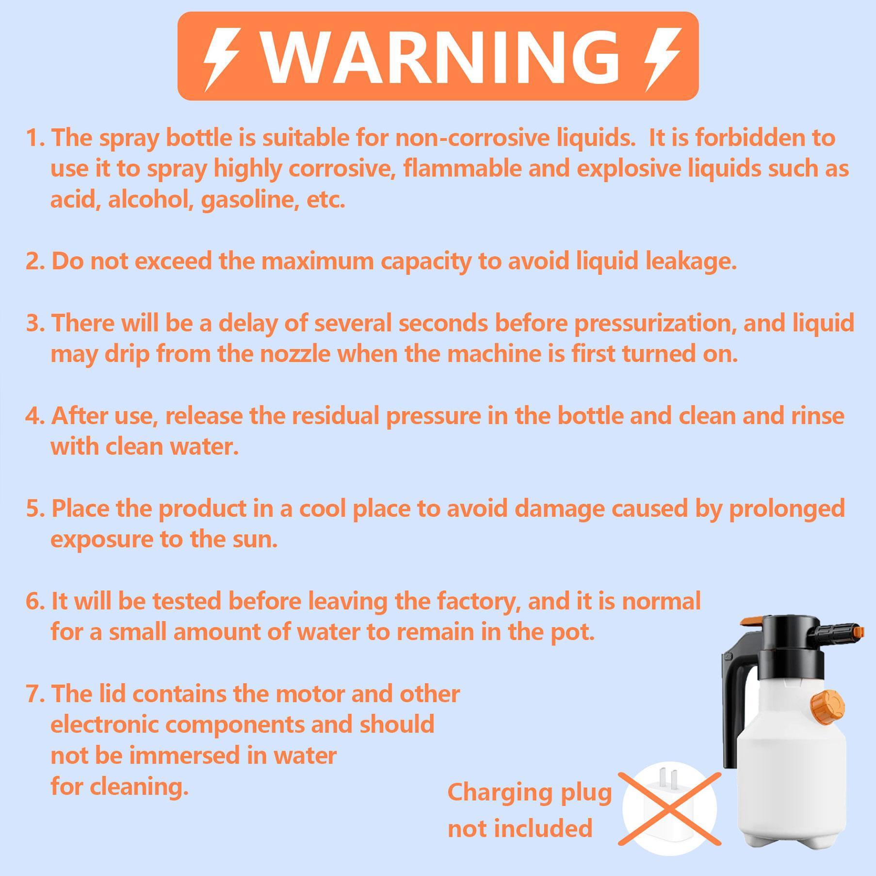 2L Electric Foam Gun with 70° Wide Spray Angle, Multi-Functional Large Capacity Battery for Car, Kitchen, Home Cleaning Foam Sprayer