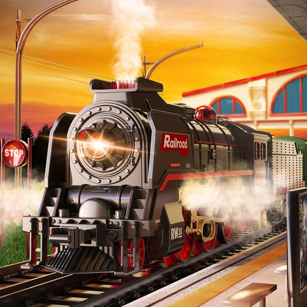 Train Model Set, Includes 3 Types of Smoke Engines, 5 Carriages, Deluxe ...