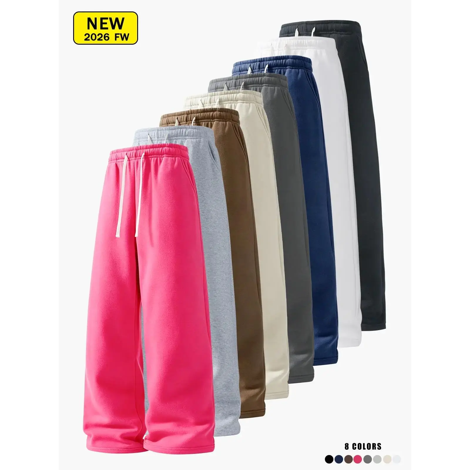 Men’s casual athletic pants, loose straight fit, knit versatile sweatpants, spring/summer/autumn styles