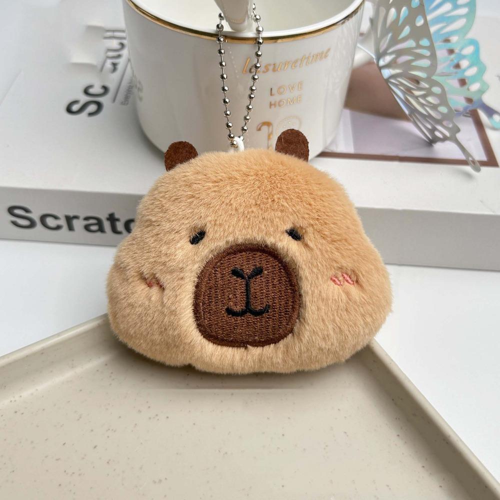 Cute Squinting Capybara Plush Keychain Blinking Heart Capybara Key Ring Beeping Runny Nose Cartoon Animal Pendant Couple